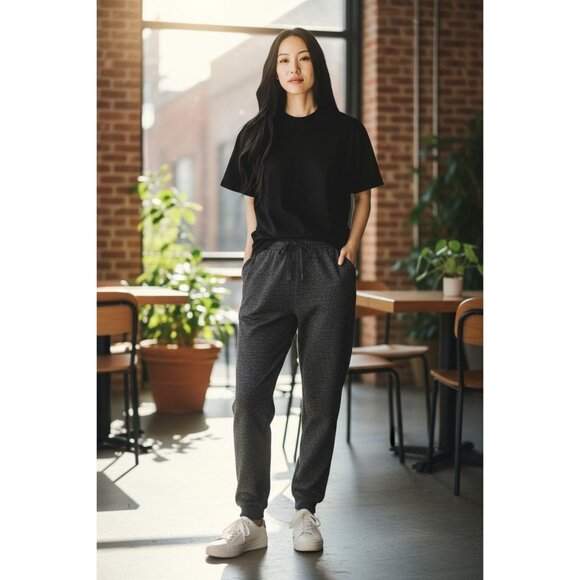 Stars Above Charcoal Soft Knit Lounge Jogger Pants With Drawstring Waist Small - Picture 1 of 10